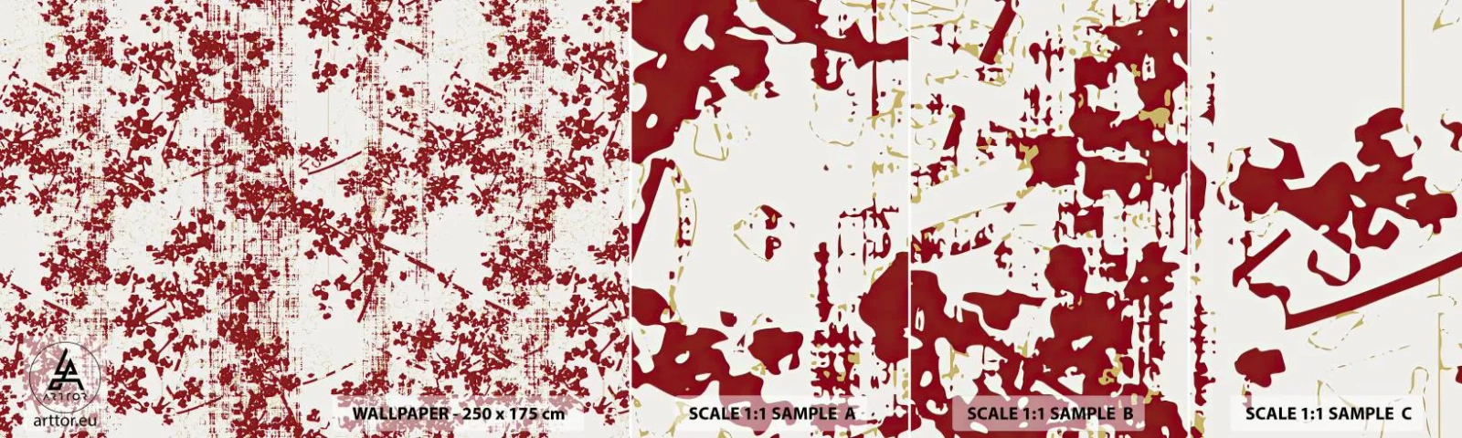 Fototapeta Vzorek Standard Eco - Staré kaliko - Letitý, Vzor, Květiny - 100x30 cm