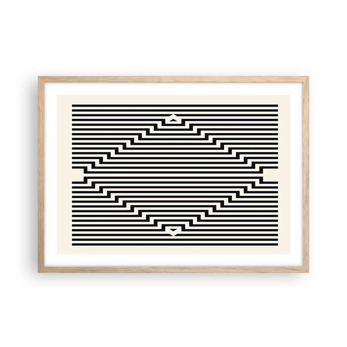 Plakát v rámu světlý dub - Geometrická iluze - 70x50 cm