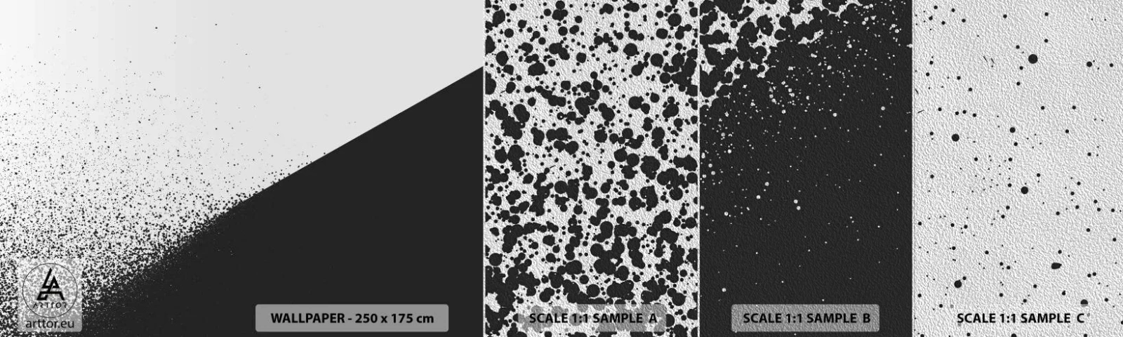 Vzor Fototapety Premium Sand - Rychleji a rychleji, více a více - Abstrakce, Grafika, Černý a bílý - 100x30 cm