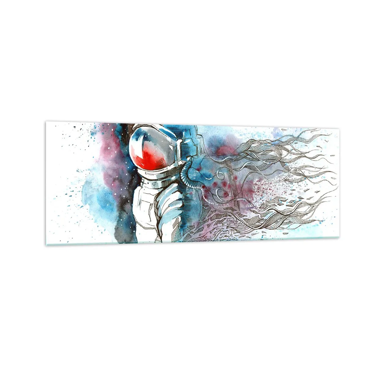 Obraz na skle - Sám s vesmírem - 140x50 cm
