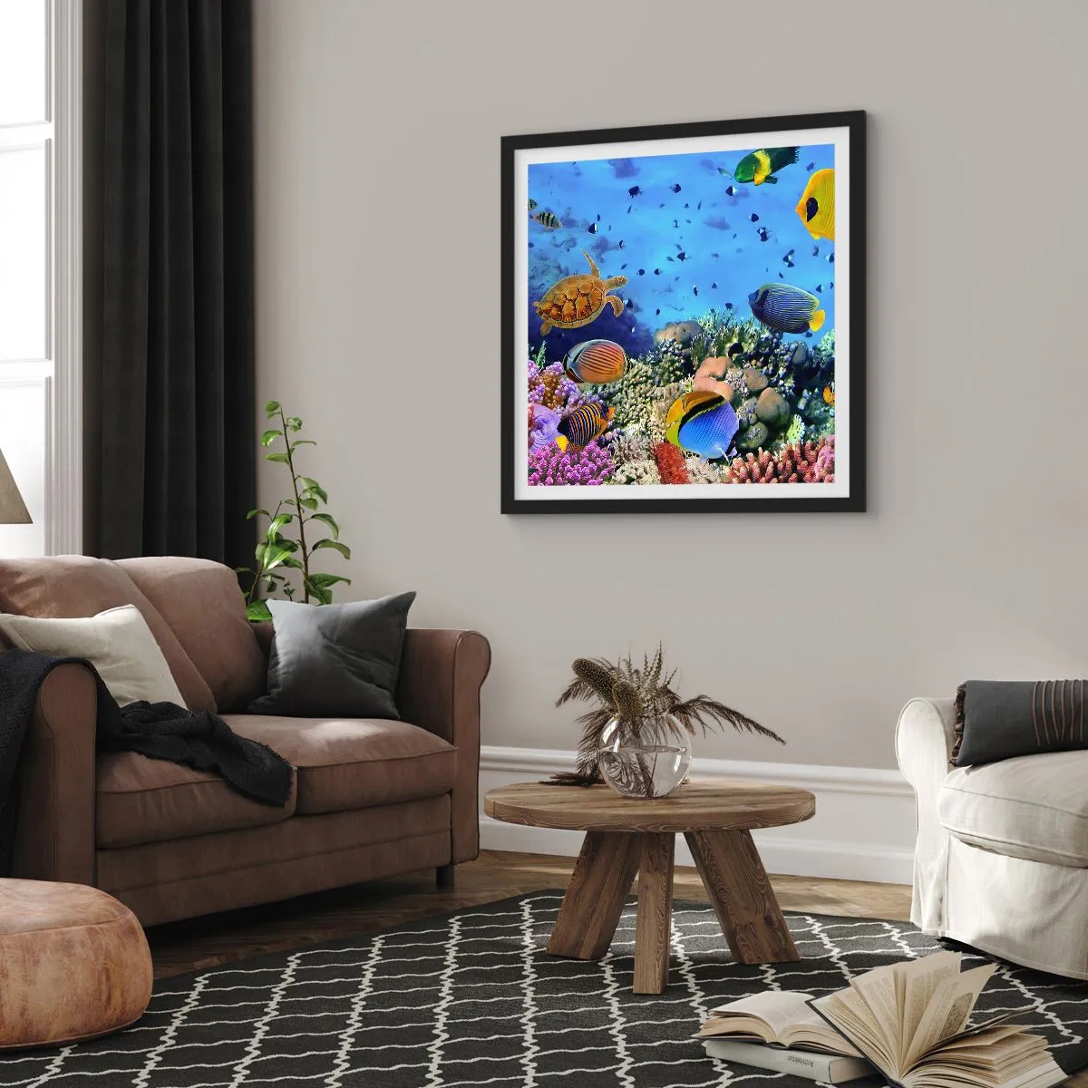 Plakát v černém rámu - Co víme o životě… - 50x50 cm