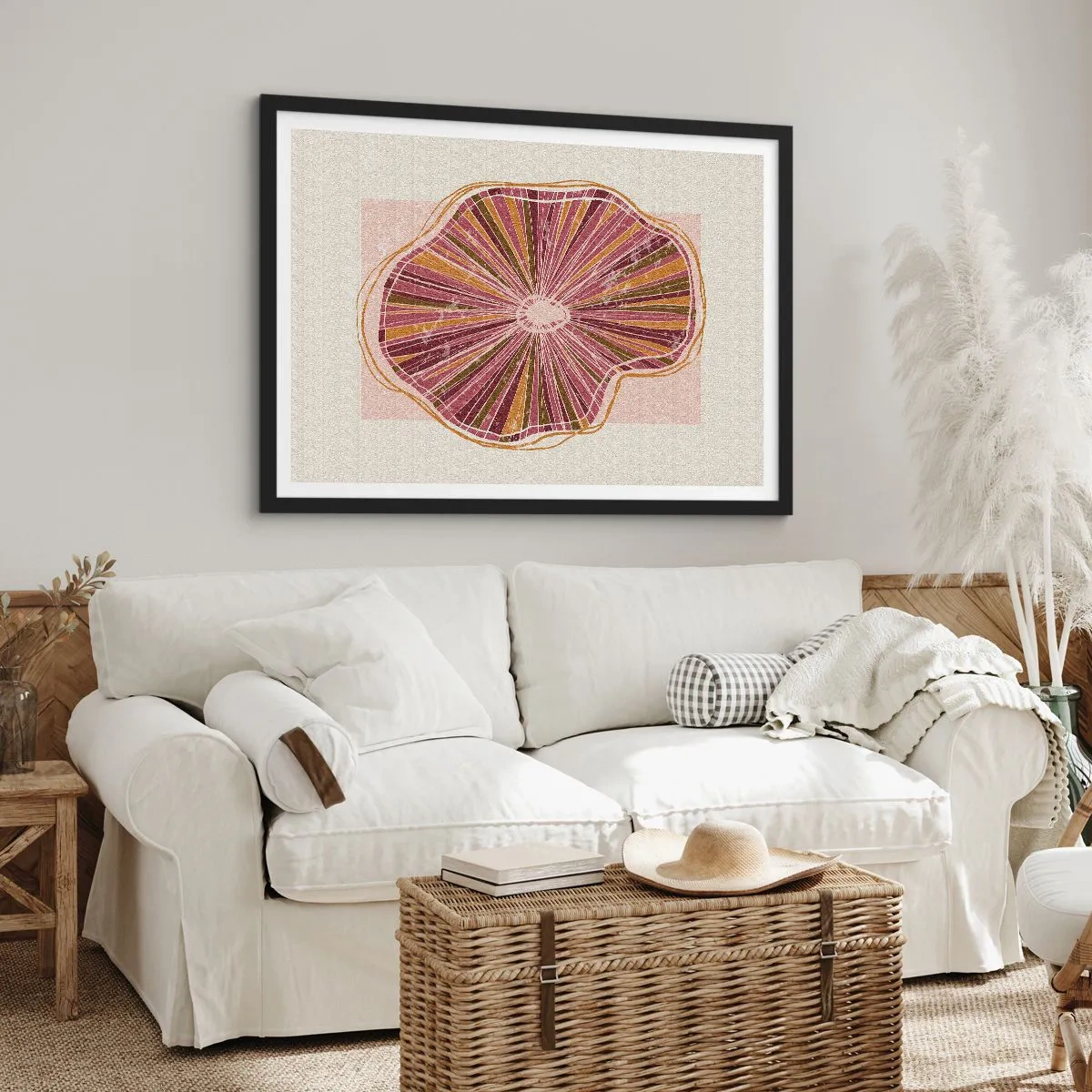 Plakát v černém rámu - Radiální abstrakce - 70x50 cm