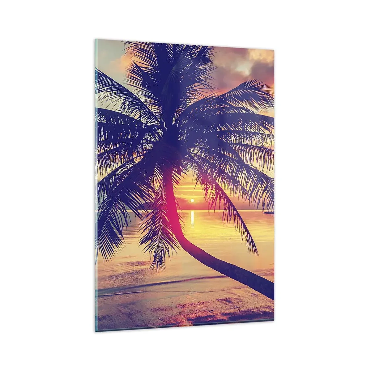 Obraz na skle - Večer pod palmami - 80x120 cm