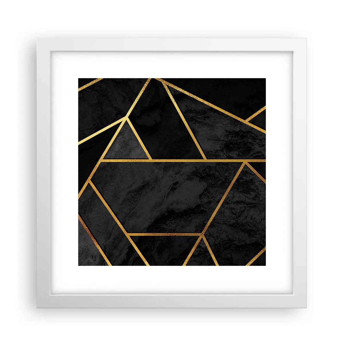 Plakát v bílém rámu - Temnota a světlo - 30x30 cm