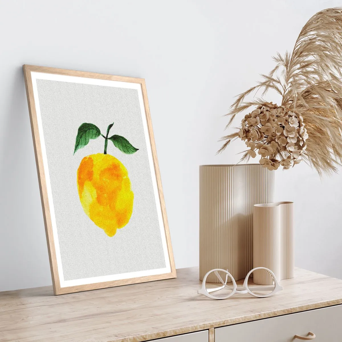 Plakát v rámu světlý dub - Jak poznat chuť slunce - 61x91 cm