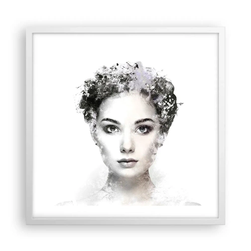 Plakát v bílém rámu - Velmi stylový portrét - 50x50 cm