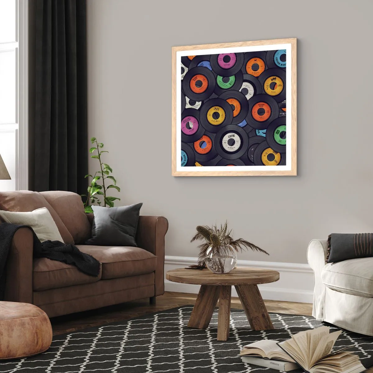 Plakát v rámu světlý dub - Barvy klasiky - 30x30 cm