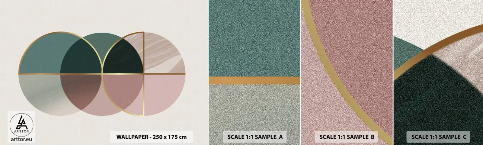 Vzor Fototapety Samolepicí Deluxe Sticker - Kruhy… - Abstrakce, Kus, Moderní vzor - 100x30 cm