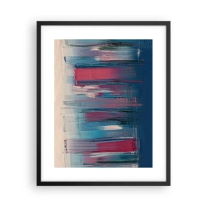 Plakát v černém rámu - Vertikální kompozice v modré a červené - 40x50 cm