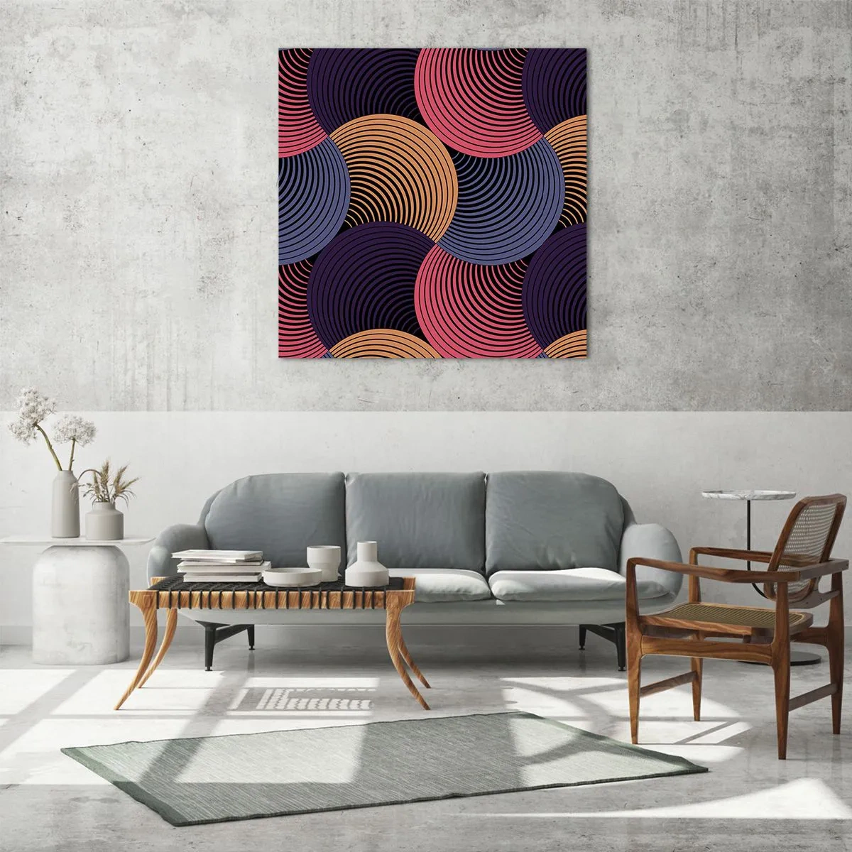 Obraz na skle - V kruhovém rytmu - 30x30 cm