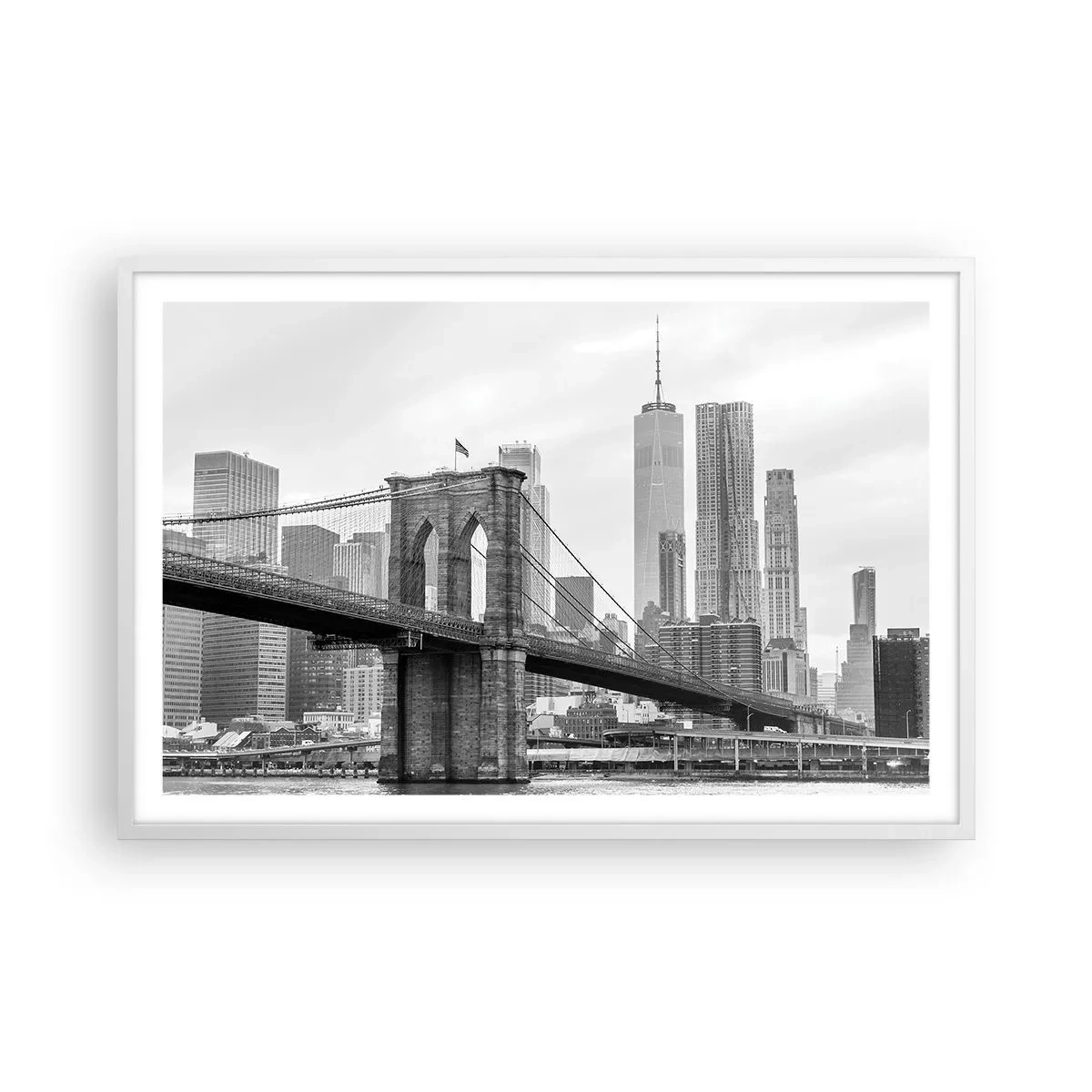 Plakát v bílém rámu - Newyorské zázraky - 91x61 cm
