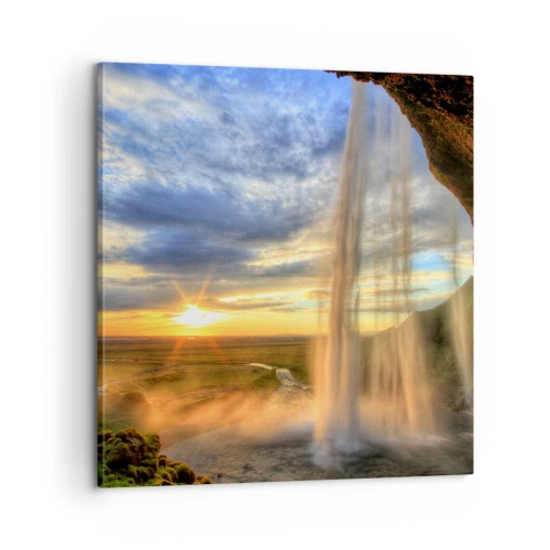 Obraz na plátně - Svět za závojem kapek - 60x60 cm