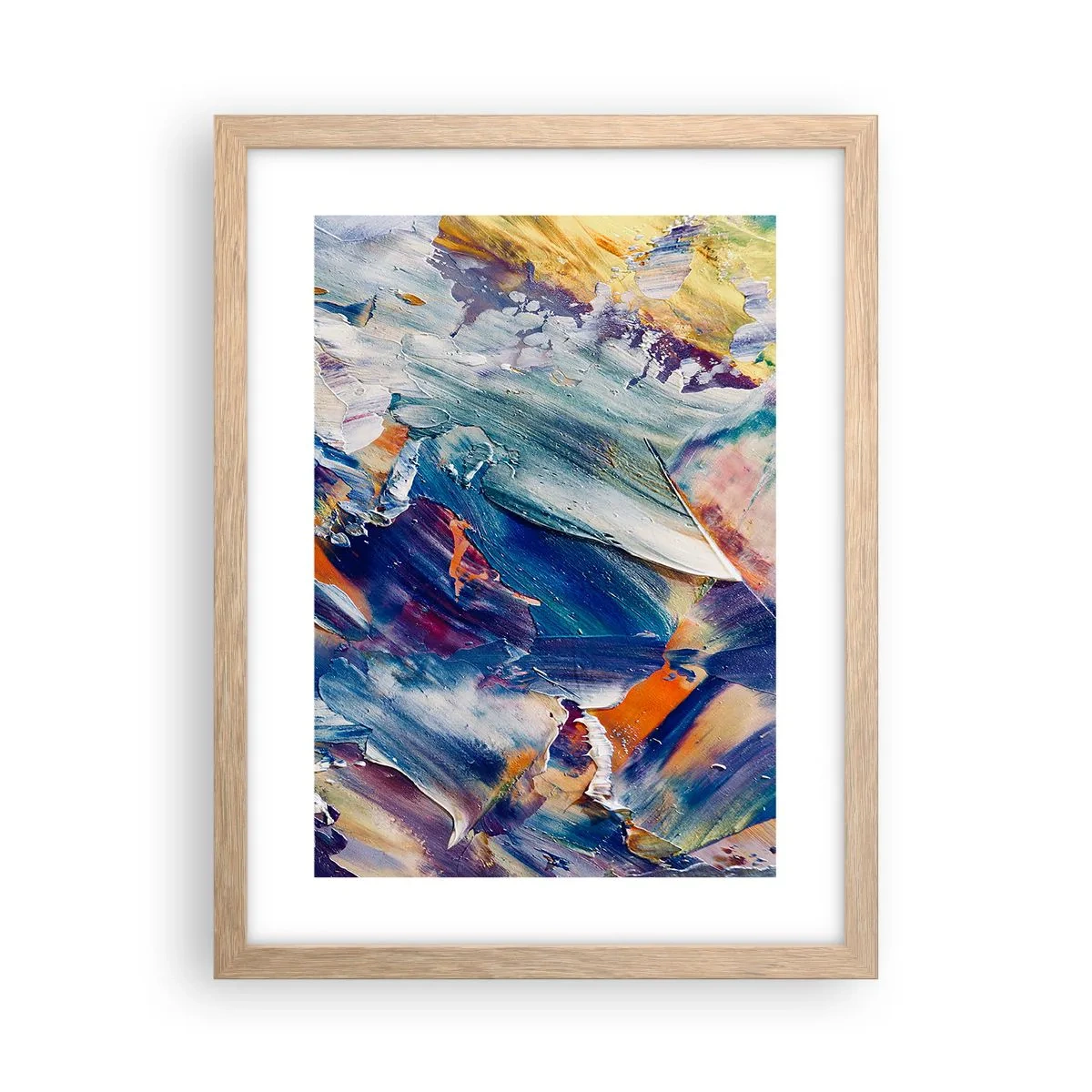 Plakát v rámu světlý dub - Chaos barev - 30x40 cm