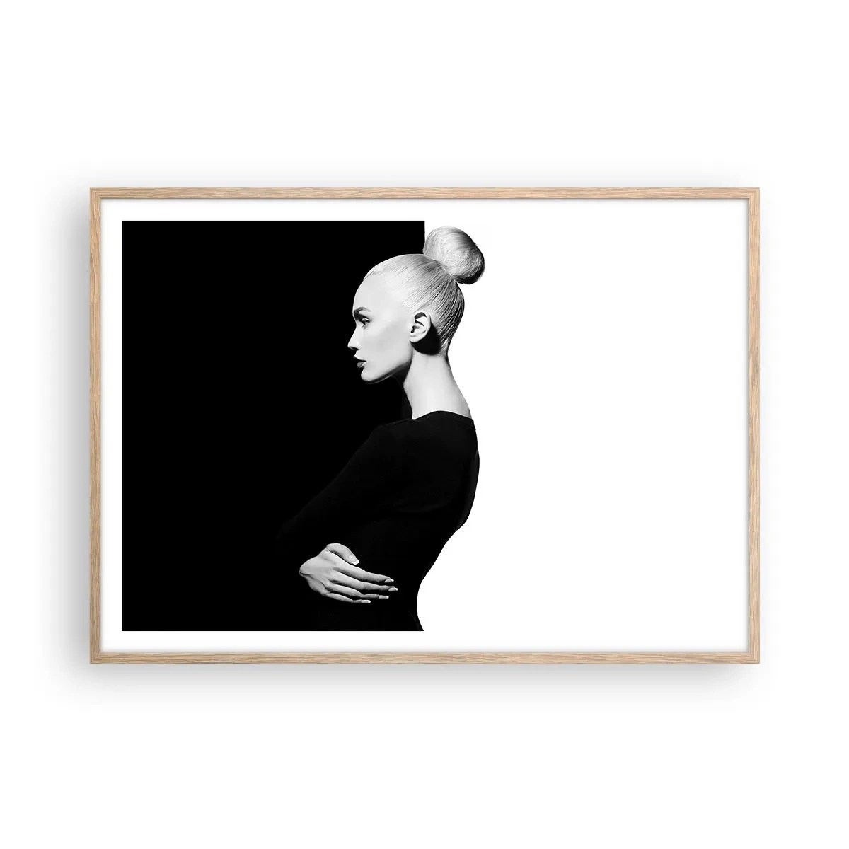 Plakát v rámu světlý dub - Prostě žena - 100x70 cm