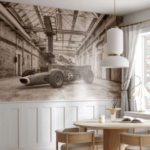 Fototapeta Premium Canvas - Odpočinek vítěze - Formule 1, Retro, Automobilový průmysl - 400x280 cm