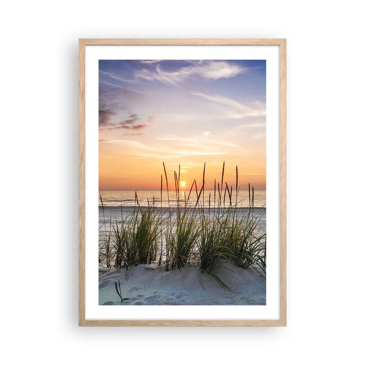 Plakát v rámu světlý dub - Podívej se, představ si a pociť - 50x70 cm