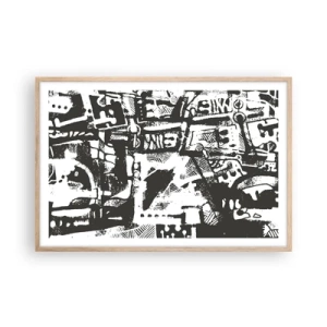 Plakát v rámu světlý dub - Pořádek nebo chaos? - 91x61 cm