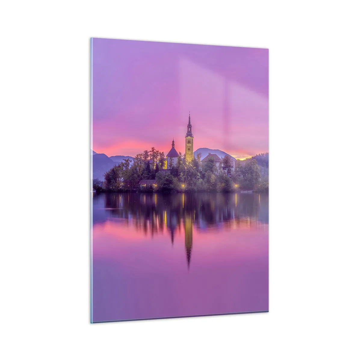 Obraz na skle - Pohádkový ostrov za soumraku  - 50x70 cm
