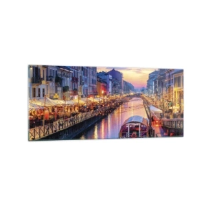 Obraz na skle - Večer plný světla a zábavy - 120x50 cm