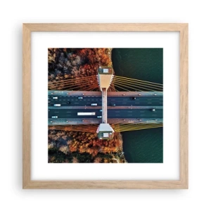 Plakát v rámu světlý dub - Za vodami, za lesy - 30x30 cm