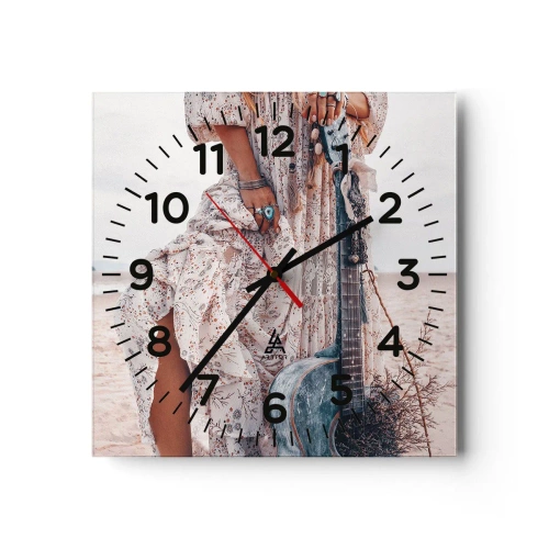 Nástěnné hodiny - Květinové děti na cestě - 40x40 cm