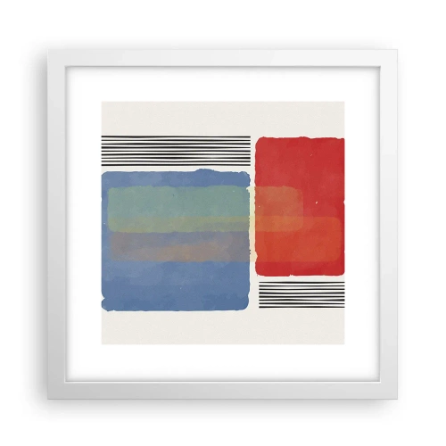 Plakát v bílém rámu - Duch a písmeno geometrie - 30x30 cm