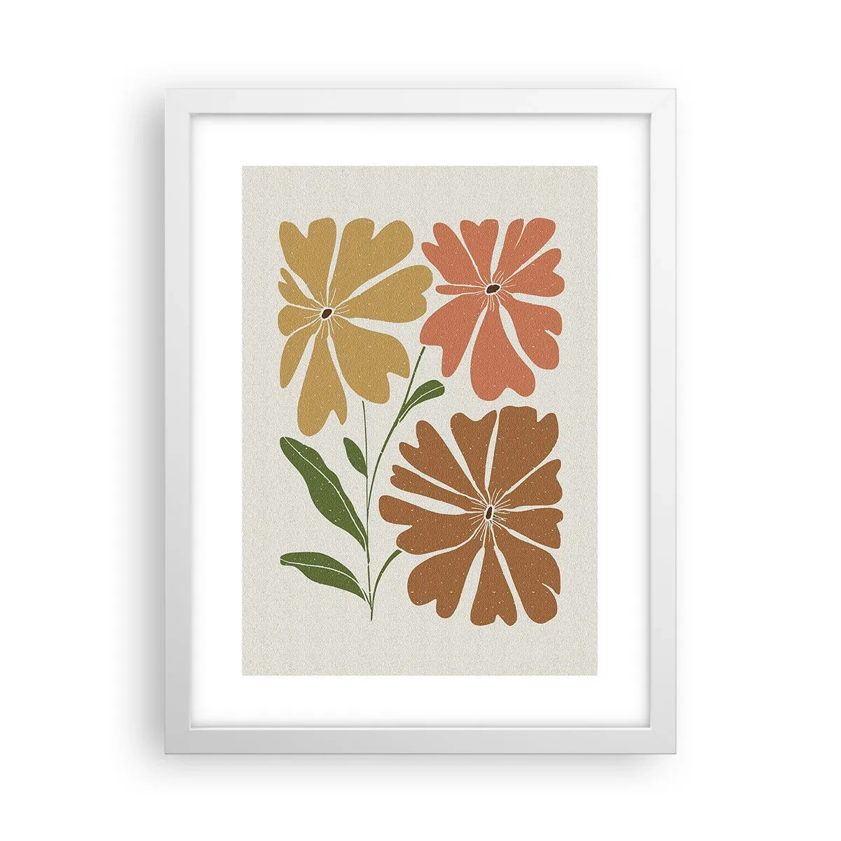 Plakát v bílém rámu - Příroda a geometrie - 30x40 cm