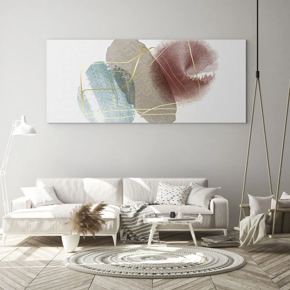 Obraz na skle - Korálky prostoru - 90x30 cm