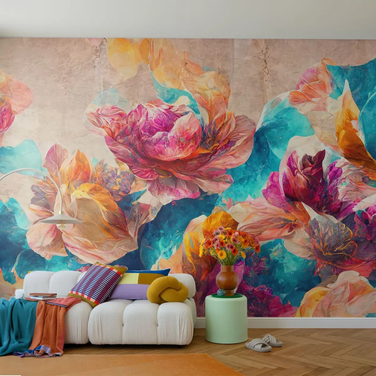 Fototapeta Premium Canvas - Barevné bohatství kytice - Květiny, Pastel, Kus - 500x350 cm