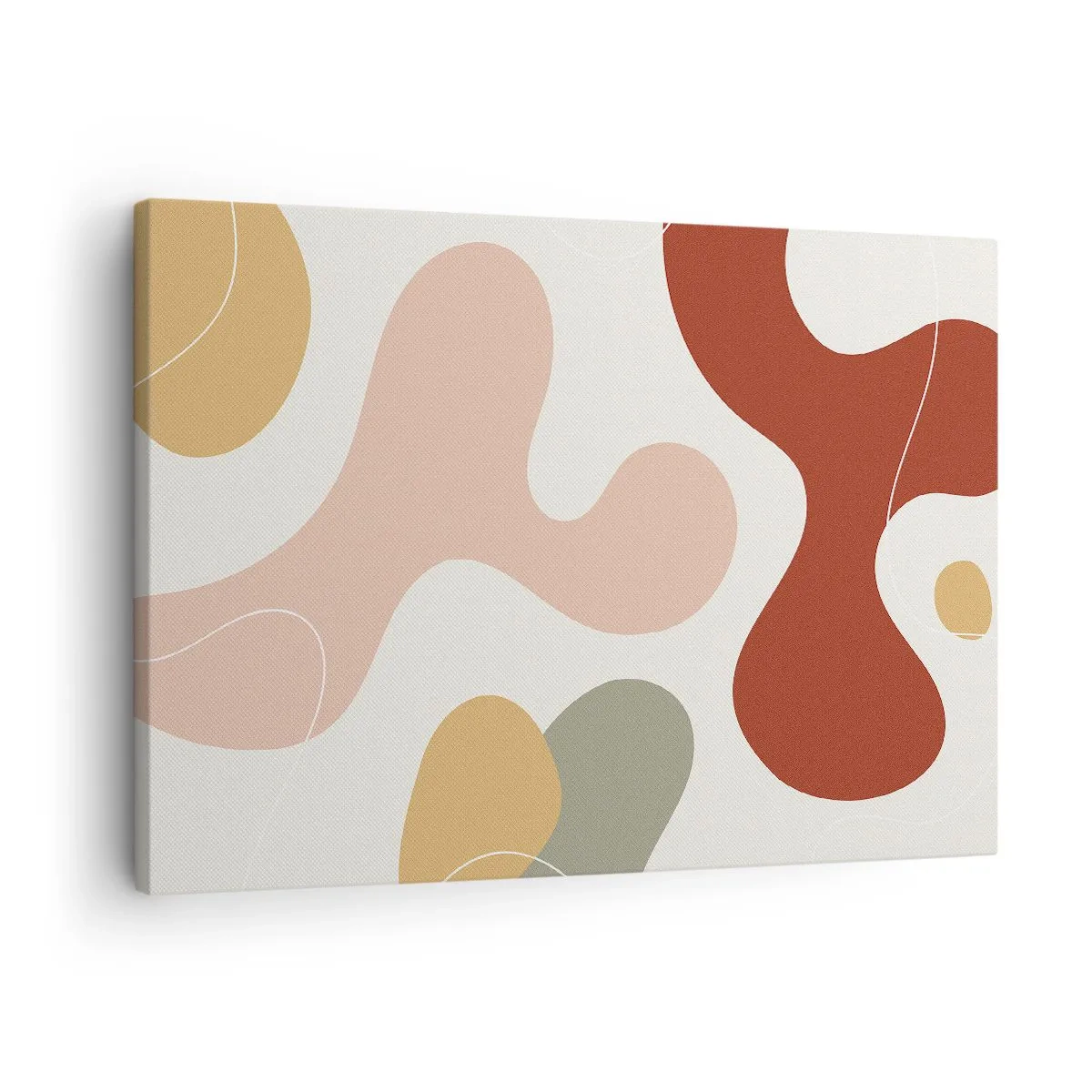 Obraz na plátně - Abstraktní kompozice v pastelových odstínech s dynamickými tvary. - 70x50cm - Klikyháky - Moderní nástěnná dekorace do obývacího pokoje a ložnice ARTTOR