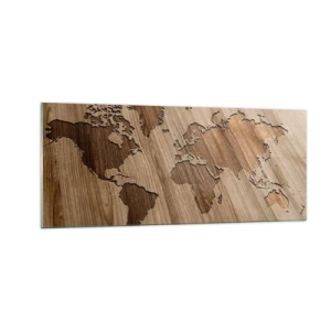 Obraz na skle - Svět podaný na stole - 100x40 cm