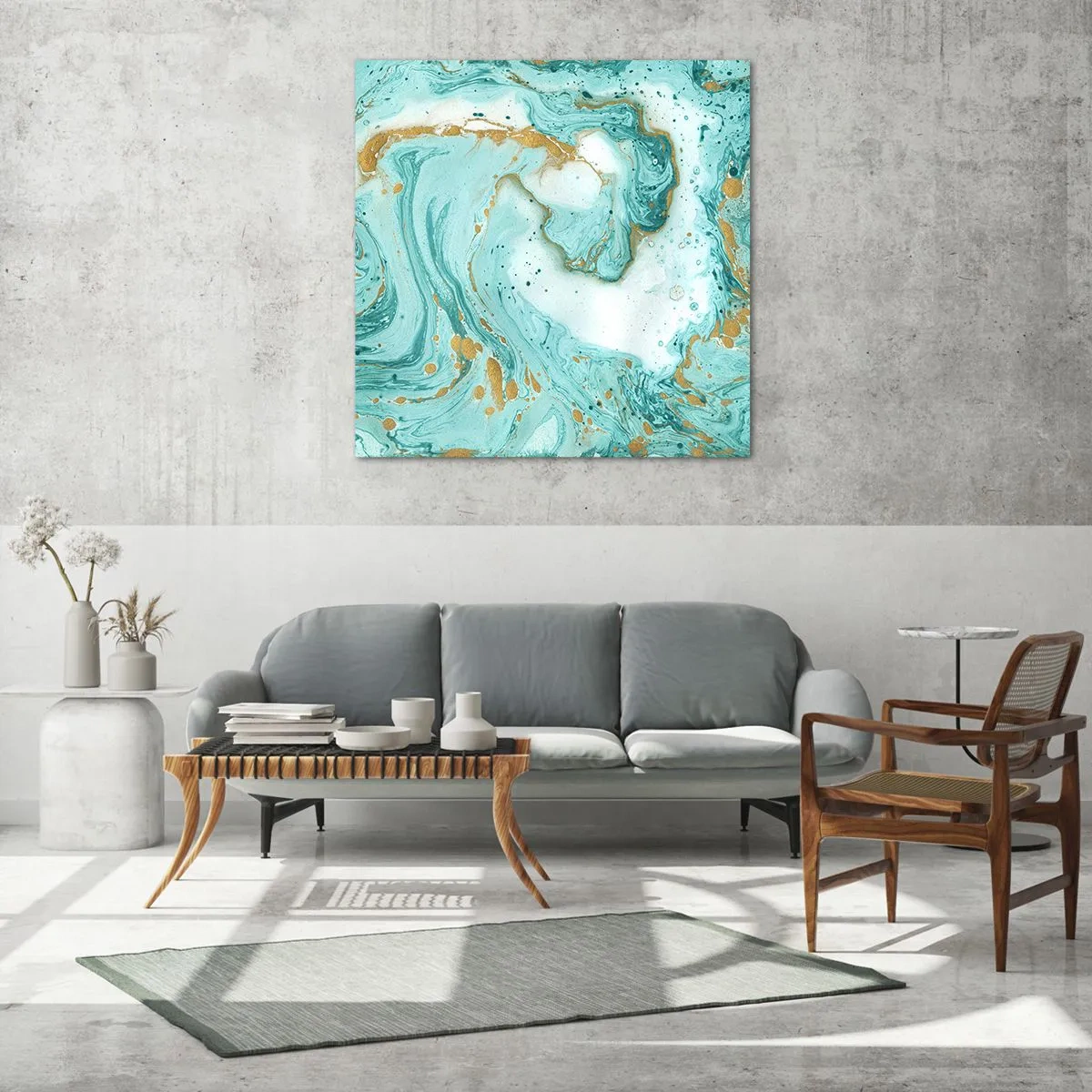 Obraz na skle - Pod velkou vlnou z epochy Edo - 40x40 cm