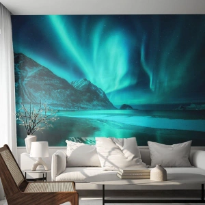 Fototapeta Premium Sand - Divy severu - Krajina, Severní pól, Severní polární záře - 150x105 cm
