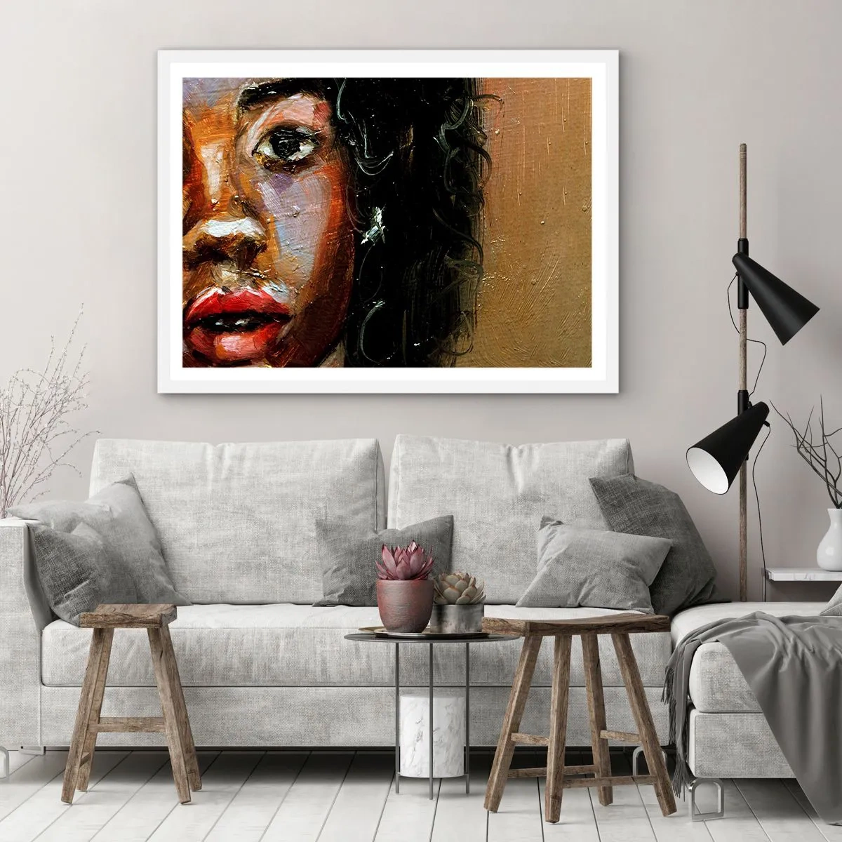 Plakát v bílém rámu - Černá a jas - 100x70 cm