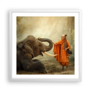 Plakát v bílém rámu - Setkání na cestách - 50x50 cm