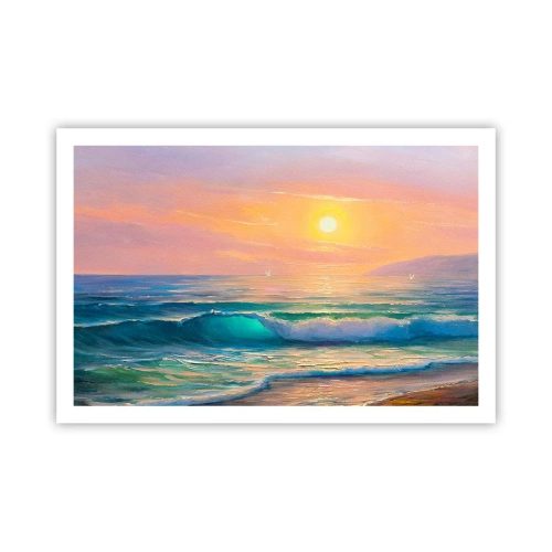 Plakát - Tyrkysová píseň vln - 91x61 cm