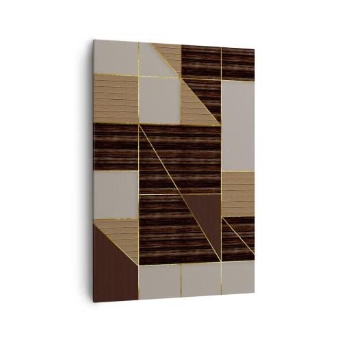 Obraz na plátně - Mozaika hnědé a zlaté - 70x100 cm