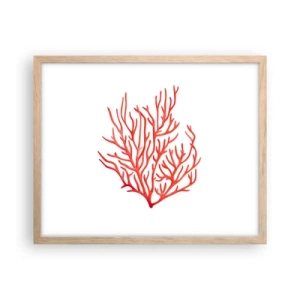 Plakát v rámu světlý dub - Korálový filigrán - 50x40 cm