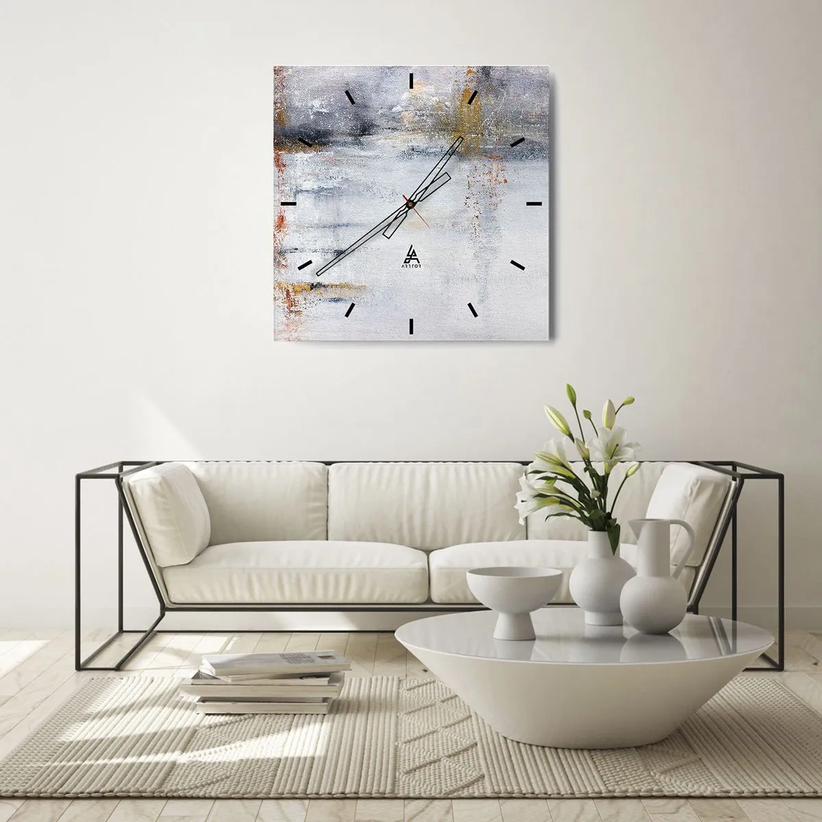 Nástěnné hodiny - Za závojem vzduchu - 40x40 cm