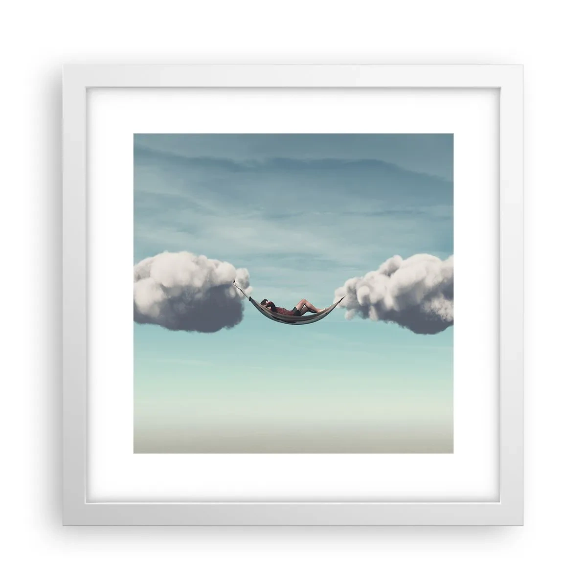 Plakát v bílém rámu - Blaženost okamžiku - 30x30 cm