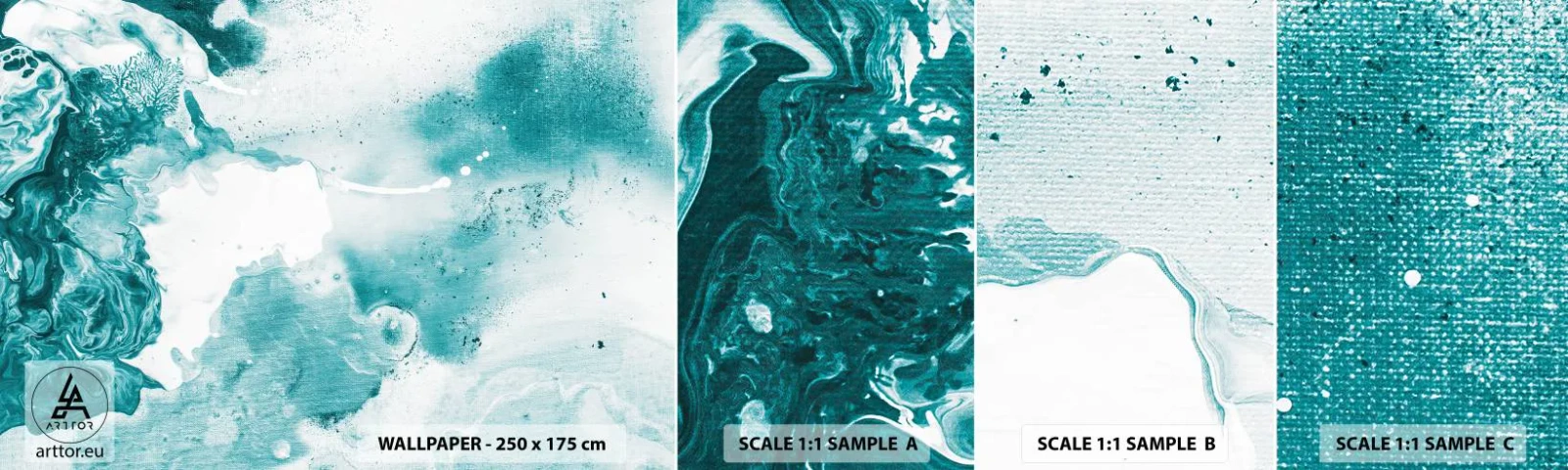 Vzor Fototapety Samolepicí Deluxe Sticker - Povodí modré - Abstrakce, Kus, Moderní umění. - 100x30 cm