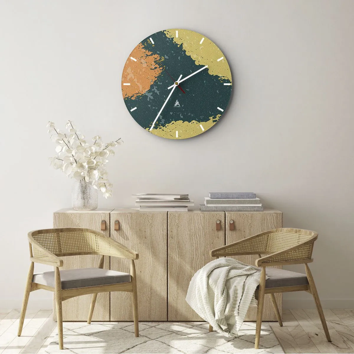 Nástěnné hodiny - Abstrakce – zpomalený pohyb - 30x30 cm