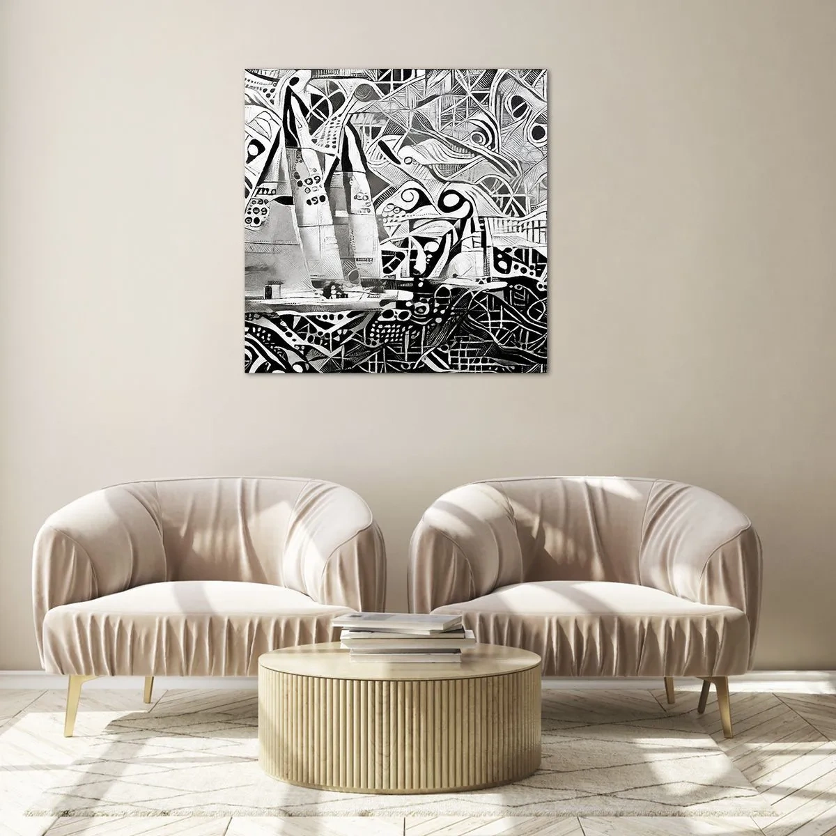 Obraz na skle - Mezi vlnami - 30x30 cm