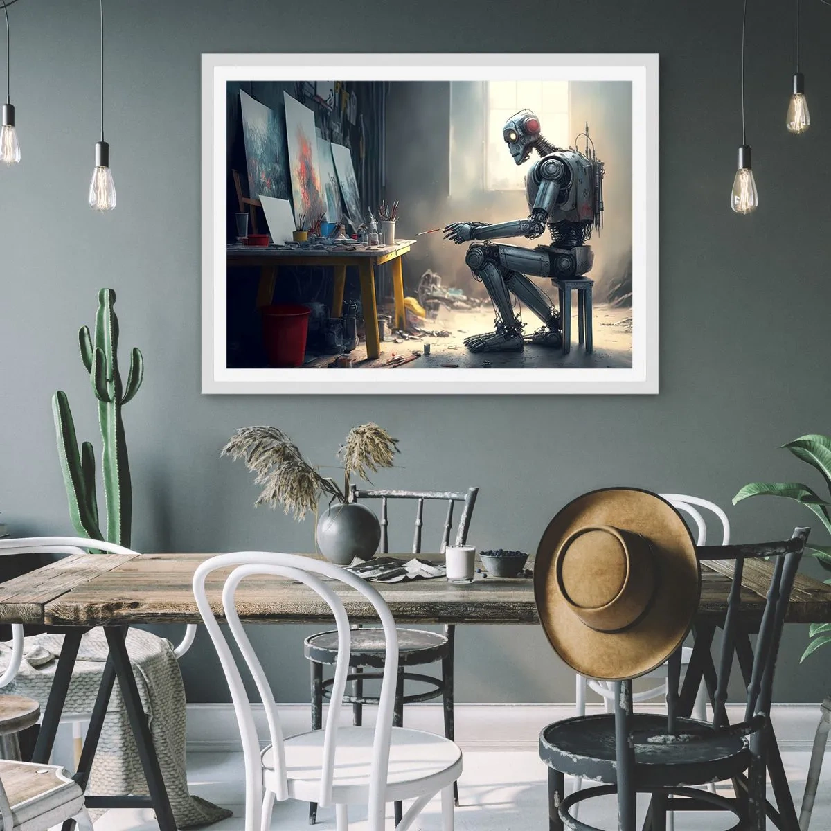 Plakát v bílém rámu - Akt stvoření - 50x40 cm