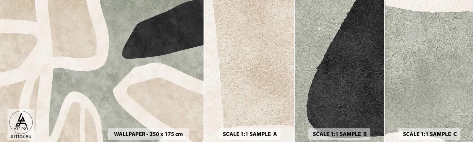 Vzor Fototapety Samolepicí Deluxe Sticker - Kompozice s černým motivem - Abstrakce, Minimalismus, Moderní umění - 100x30 cm