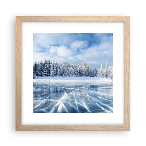 Plakát v rámu světlý dub - Oslnivý a krystalický pohled - 30x30 cm