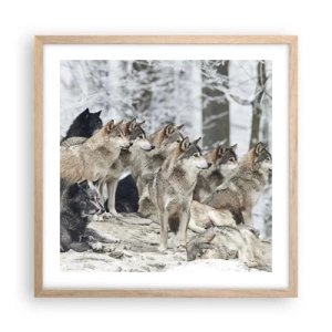 Plakát v rámu světlý dub - Rodina a přátelé - 50x50 cm