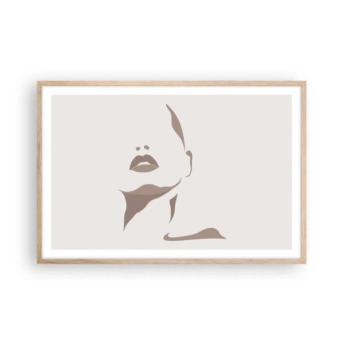 Plakát v rámu světlý dub - Stvořená ze světla a stínu - 91x61 cm