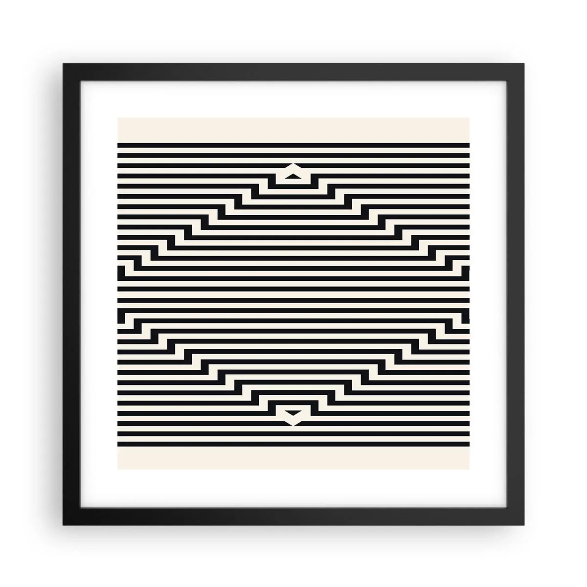 Plakát v černém rámu - Geometrická iluze - 40x40 cm