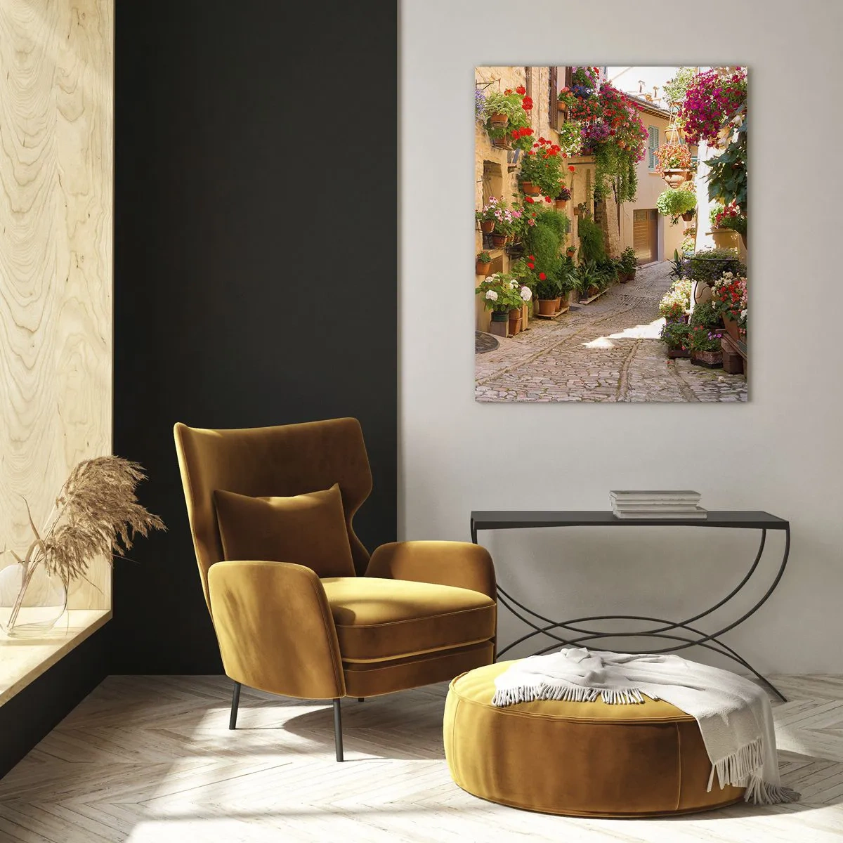 Obraz na skle - V záplavě květin - 50x70 cm